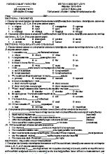 Đề khảo sát lần 3 Tiếng anh lớp 9 - Năm học 2013-2014 - Phòng GD & ĐT Phúc Yên